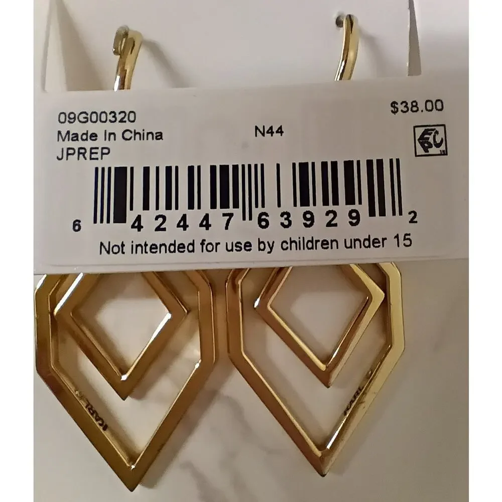 KARL LAGERFELD PARIS Gold Cuff Bracelet & Earrings Bundle - NWT - Picture 3 of 3